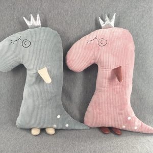 CUSCINO DINOSAURO - GRIGIO E ROSA